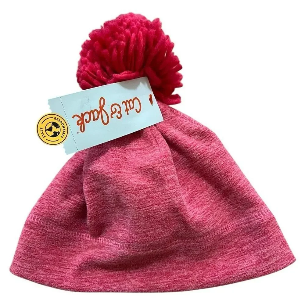 NEW Cat & Jack Baby Girls' Fleece Pink Beanie 12-24M
